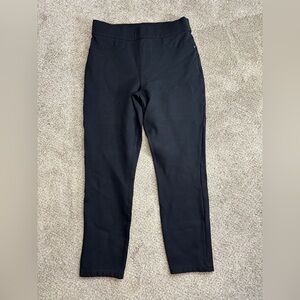 Spanx The Perfect Pant Slim Straight Ankle Pants black ponte knit fabric Large